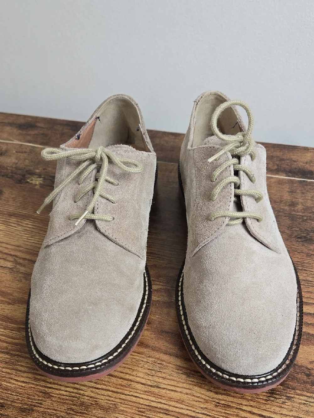 J.Crew Crewcuts Suede Oxford Lace-up Dress Boys Shoes Sz 2 Preppy Classic